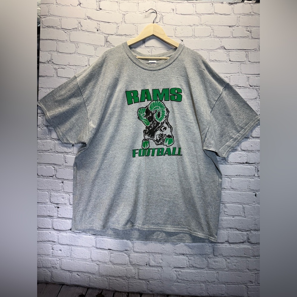 Men's short sleeved Rams football t shirt, grey with green graphic  3XL